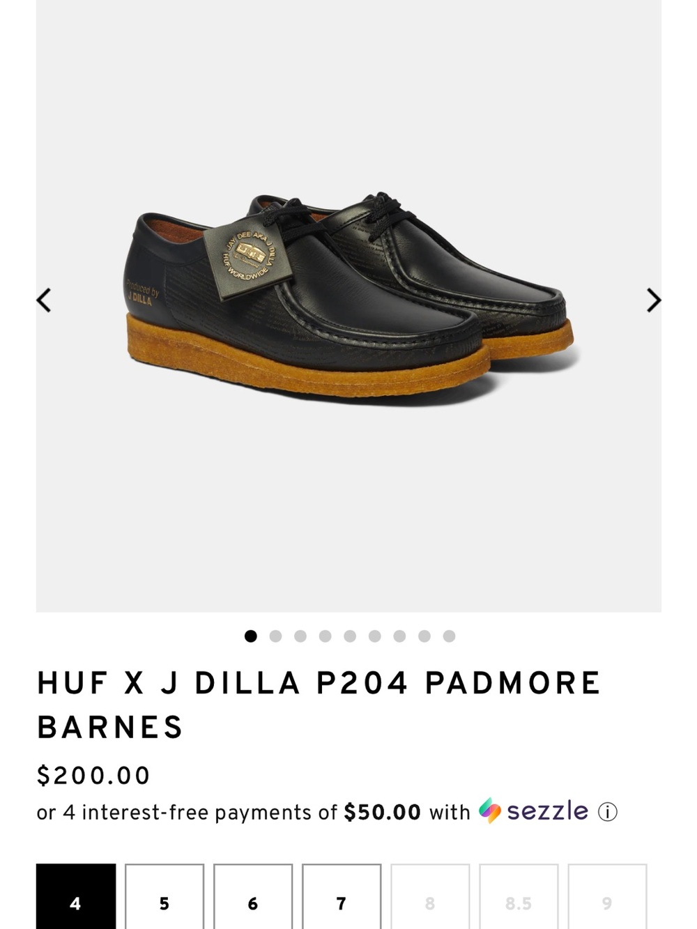 HUF x J Dilla Black Leather Loafers with Tan Crepe Sole